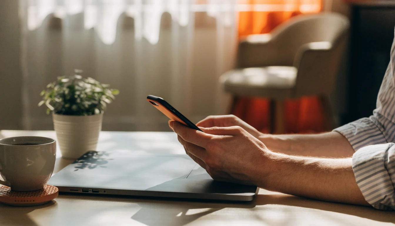 Nederlandse speler met smartphone en laptop voor veilig online betalen